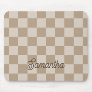 Braunbeiger Karo Schriftname Mousepad