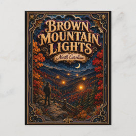 Braunberg-Lichter North Carolina Popcut-Legende Postkarte