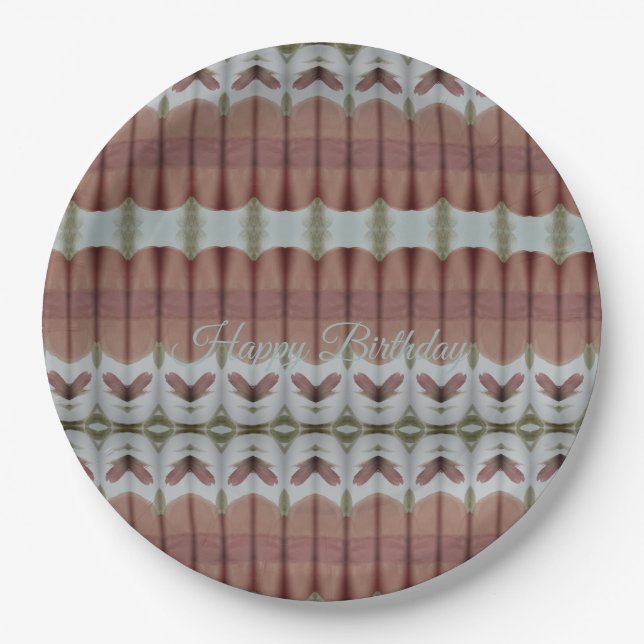 Braunblau und Grün Pappteller (Vorderseite)