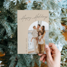 Braunbogen-Feiertagsfoto-Weihnachtskarte