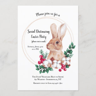 Braunbunny-Sozialdistanz-Osterparty Einladung