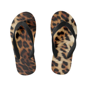 Brauncreme Leopard Kinderbadesandalen
