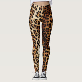 Brauncreme Leopard Leggings