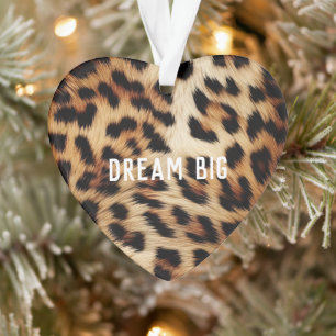 Brauncreme Leopard Ornament