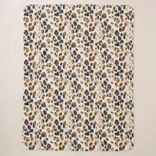 Brauncreme Leopard Sherpadecke