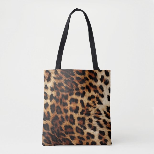 Brauncreme Leopard Tasche (Vorderseite)