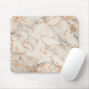 Braune Akzente und weißes abstraktes Muster Mousepad