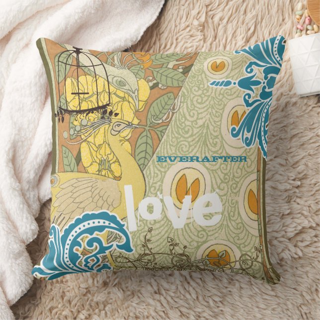 Bräune Aquamarin Gelbe Koralle & Olivenbaumgewächs Kissen (Decke)