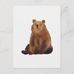 Braune Bär Zeichnung Postkarte