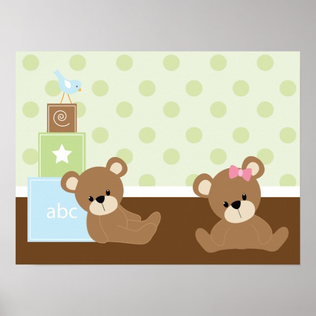Braune Bären Kids Wall Decke Poster (Vorne)