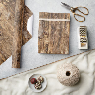 Braune Baumrinden-Naturtextur-Optik-Muster Geschenkpapier