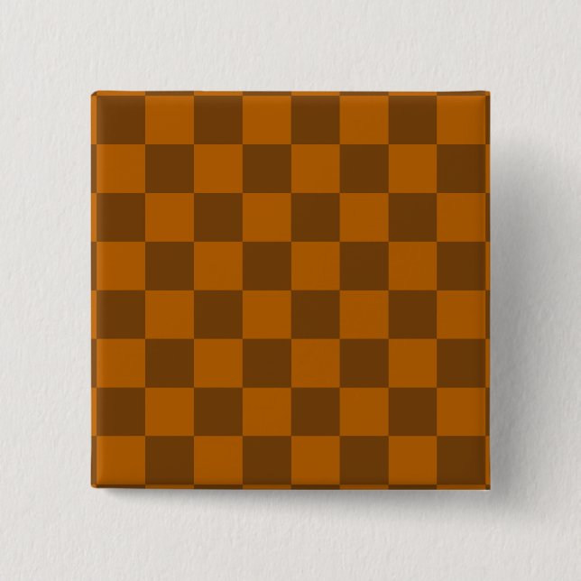 Braune Beige Markierter Block Print Button (Vorderseite)