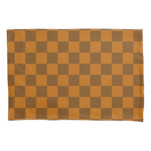 Braune Beige Markierter Block Print Kissenbezug