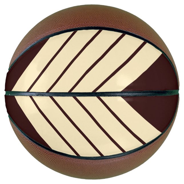 Braune beige Streifen 70er 80er Classic Retro Stre Basketball (Vorderseite)