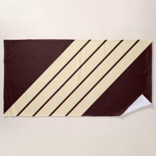 Braune beige Streifen 70er 80er Classic Retro Stre Strandtuch