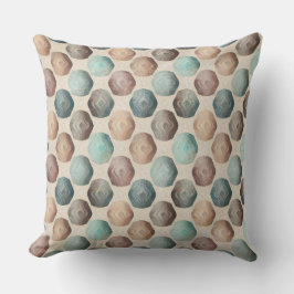 BRAUNE BEIGE TÜRKIS GRÜNE GEOMETRISCHE FORMEN KISSEN