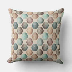 BRAUNE BEIGE TÜRKIS GRÜNE GEOMETRISCHE FORMEN KISSEN