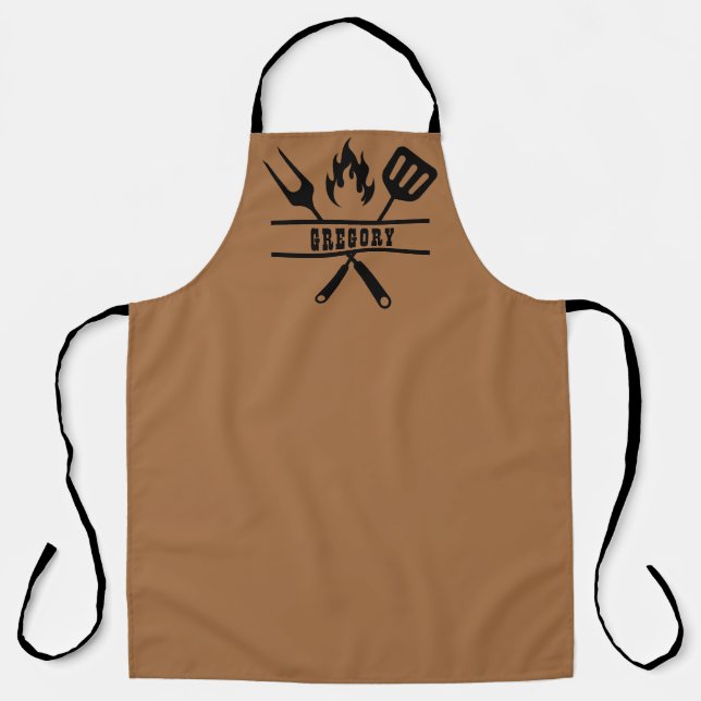 Braune benutzerdefinierte Grillschürze Schürze (Vorderseite)