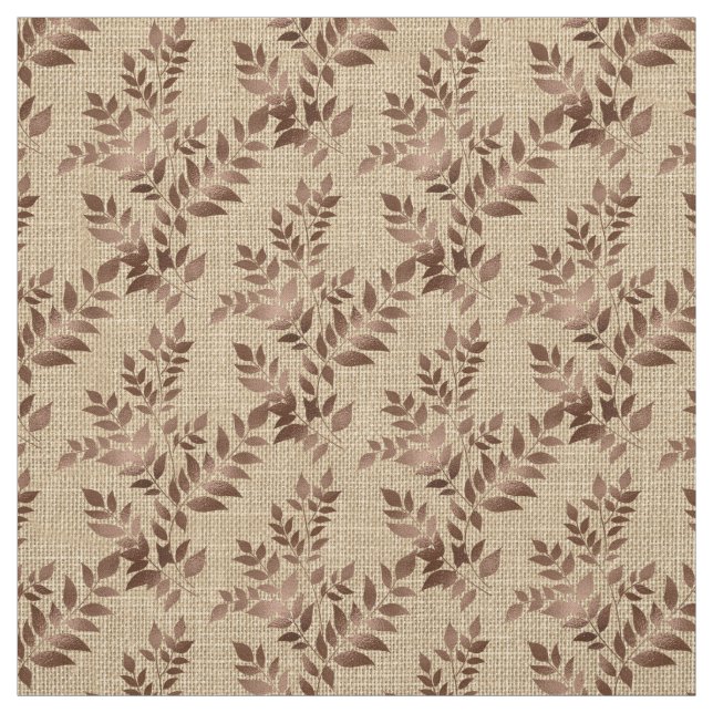 Braune Blätter auf Creme Stoff (Muster)