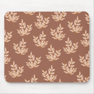 Braune Blätter Vintages Linienmuster Mousepad