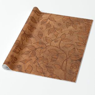 Braune Blätterzweige Geschenkpapier