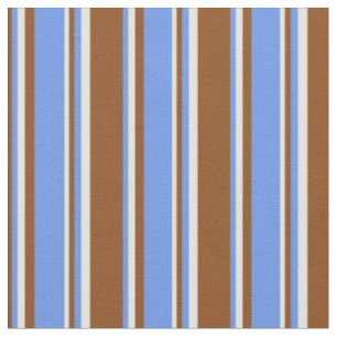 Braune, blaue Kornblumen und beige farbige Streife Stoff