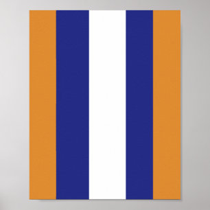 Braune, blaue und weiße Streifen Poster