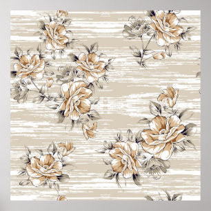 braune Blume auf Textur-Hintergrundmuster Poster