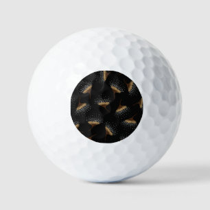 Braune Blume, nahtloser schwarzer Hintergrund. Golfball