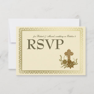 Braune Blumenkreuz-RSVP RSVP Karte