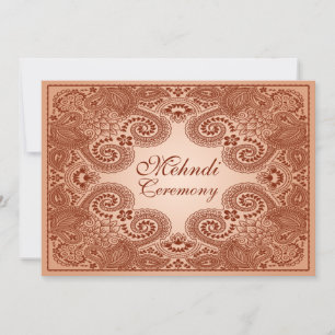 Braune, braune Henna-Mehndi-Party-Einladung 2 Einladung
