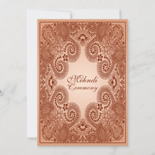 Braune, braunfarbene Henna-Mehndi-Fest-Einladung Einladung