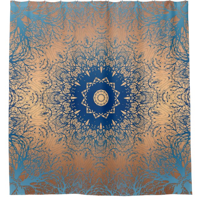 Braune Bronzeseide arabische Dekoration Duschvorhang (Vorderseite)