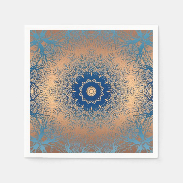 Braune Bronzeseide arabische Dekoration Serviette (Vorderseite)