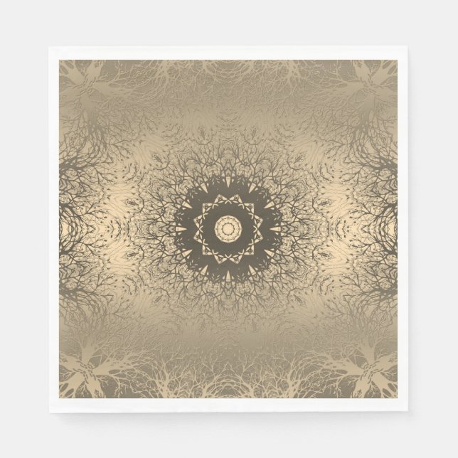 Braune Bronzeseide arabische Dekoration Serviette (Vorderseite)