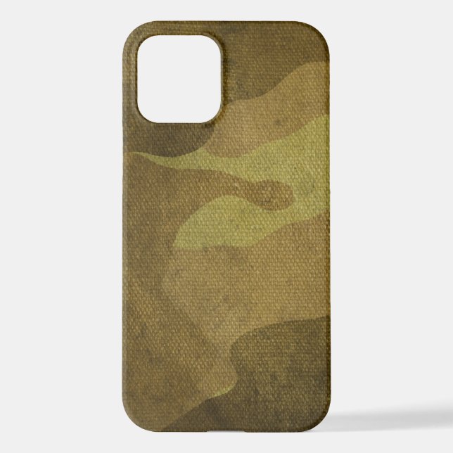 Braune Camouflage iPhone 12 Hülle (Rückseite)