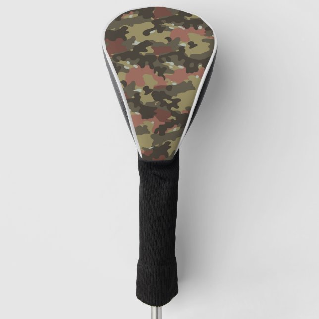 Braune Camouflage Textur Golf Headcover (Vorderseite)