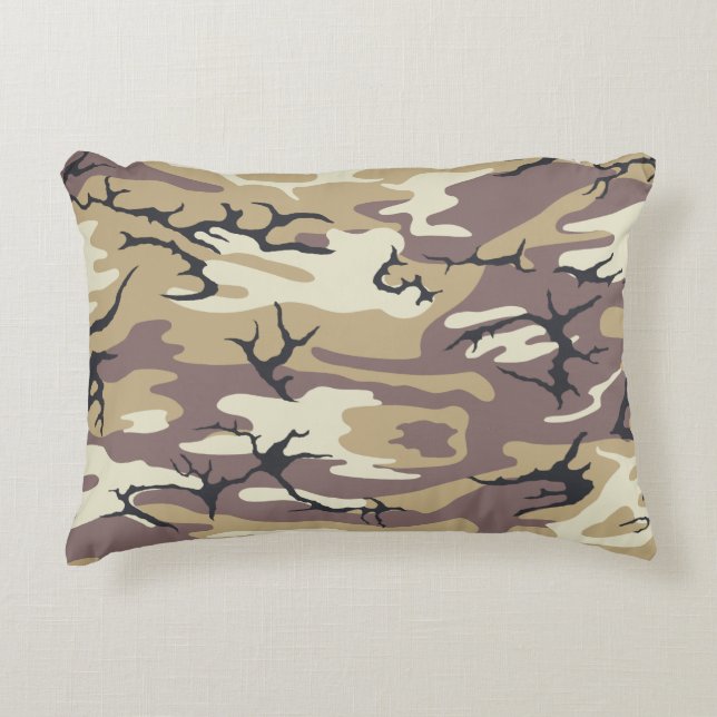 Braune Camouflage Zierkissen (Vorderseite)