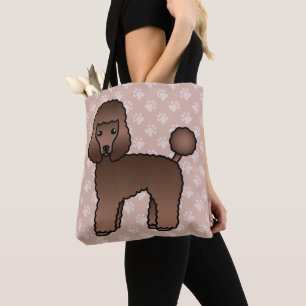 Braune Cartoon-Spielzeug-Pudel-Hunde-Rasse-Illustr Tasche