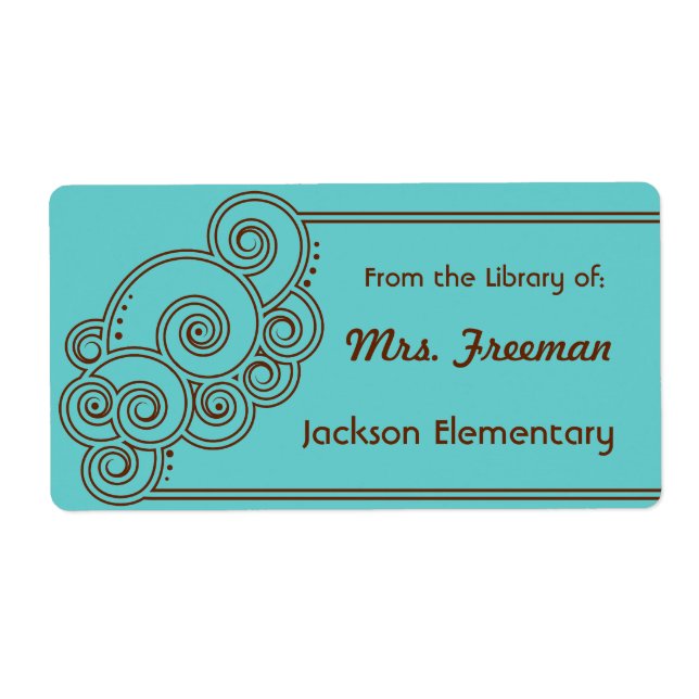 Braune Charming Wirbel Buchzeichen (Vorne)