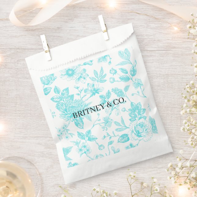 Bräune & Co. Aquamarine Blumenstube Personalisiert Geschenktütchen (Ausgeschnitten)