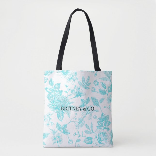 Bräune & Co. Aquamarine Blumenstube Personalisiert Tasche (Vorderseite)