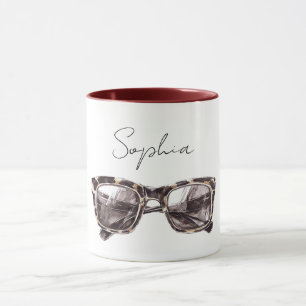 Braune Creme-Sonnenbrille Tasse
