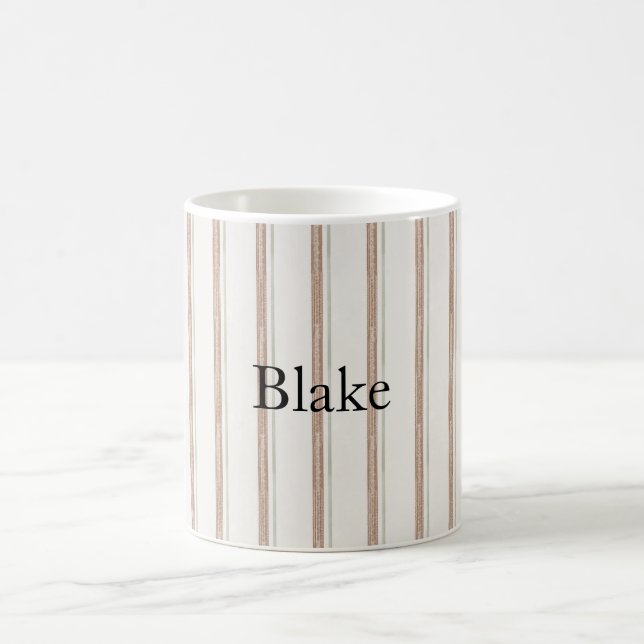 Braune Creme Streifen Kaffeetasse (Mittel)