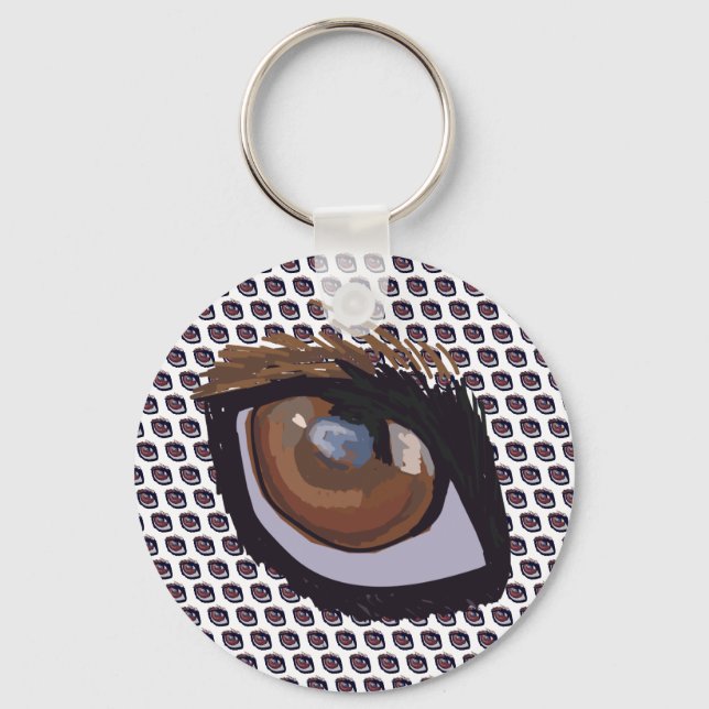Braune Dackel Auge Schlüsselanhänger (Vorderseite)