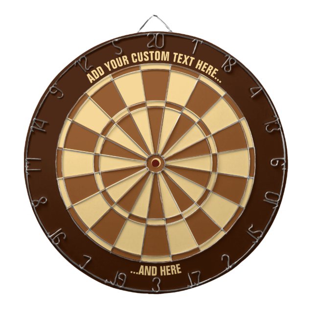 Braune Dartscheibe mit individuellem Text (vorne)