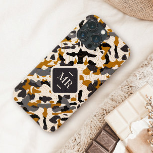 Braune diagonale Camouflage mit Beschriftungen und Case-Mate iPhone Hülle