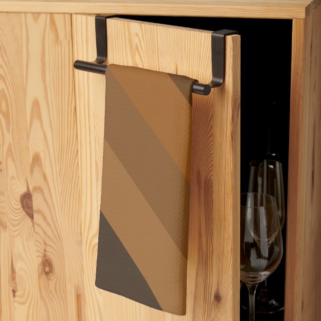 Braune Diagonalstreifen Geschirrtuch (Drittel gefaltet)