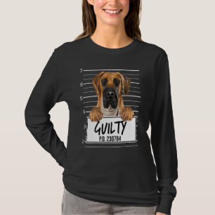Braune Dogge Mugshot Schuldig Hund T-Shirt
