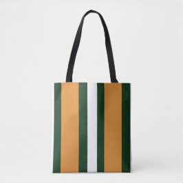 Braune, dunkelgrüne und weiße Streifen Tasche